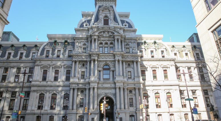 Sculptures around Philadelphia's City Hall by Alexander Milne Calder. Sculptures around Philadelphia's City Hall by Alexander Milne Calder.