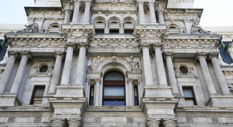 Sculptures around Philadelphia's City Hall by Alexander Milne Calder. Sculptures around Philadelphia's City Hall by Alexander Milne Calder.