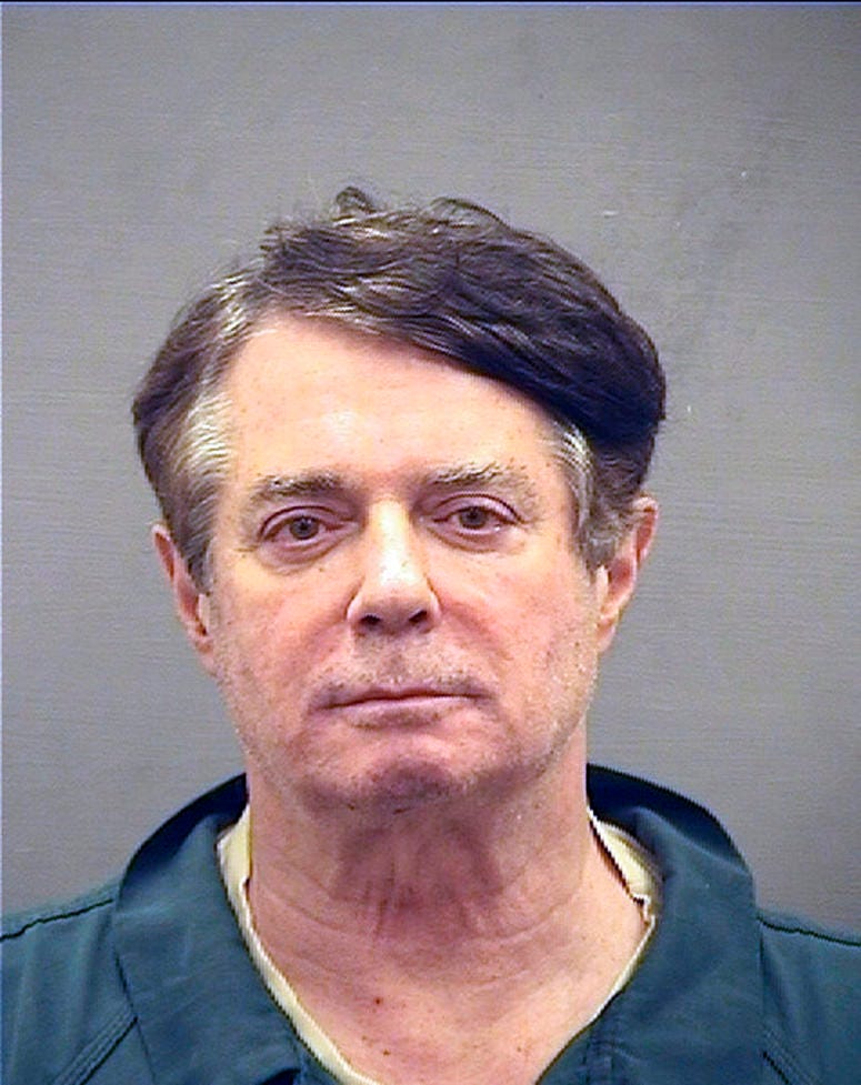 This Thursday, July 12, 2018 photo provided by the Alexandria, Va., Detention Center shows Paul Manafort, who was booked into the William G. Truesdale Adult Detention Center. This Thursday, July 12, 2018 photo provided by the Alexandria, Va., Detention Center shows Paul Manafort, who was booked into the William G. Truesdale Adult Detention Center.