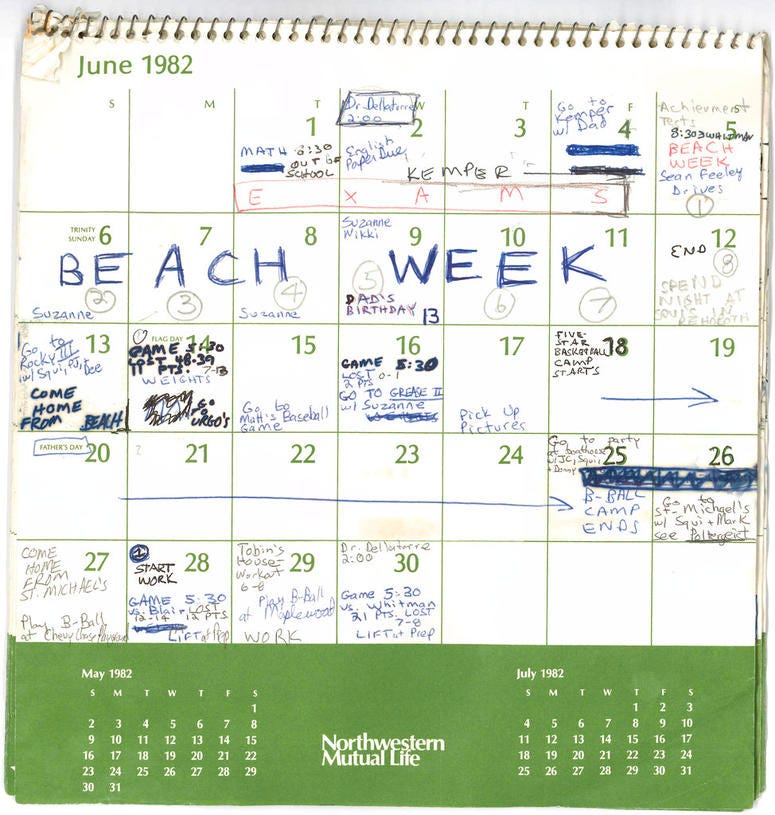 This image released by the Senate Judiciary Committee, Wednesday, Sept. 26, 2018 in Washington, shows Supreme Court nominee Judge Brett Kavanaugh's calendar, from the Summer of 1982. This image released by the Senate Judiciary Committee, Wednesday, Sept. 26, 2018 in Washington, shows Supreme Court nominee Judge Brett Kavanaugh's calendar, from the Summer of 1982.