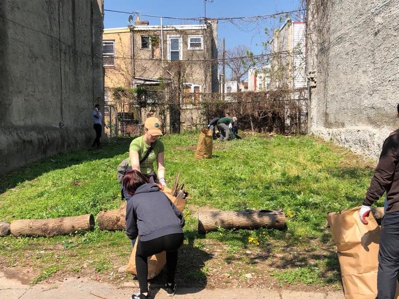 Volunteers from The Block Gives Back clean up different blocks across the city. The Block Gives Back