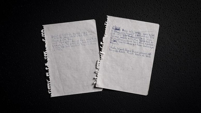 Tupac Shakur's handwritten lyrics blockson shakur