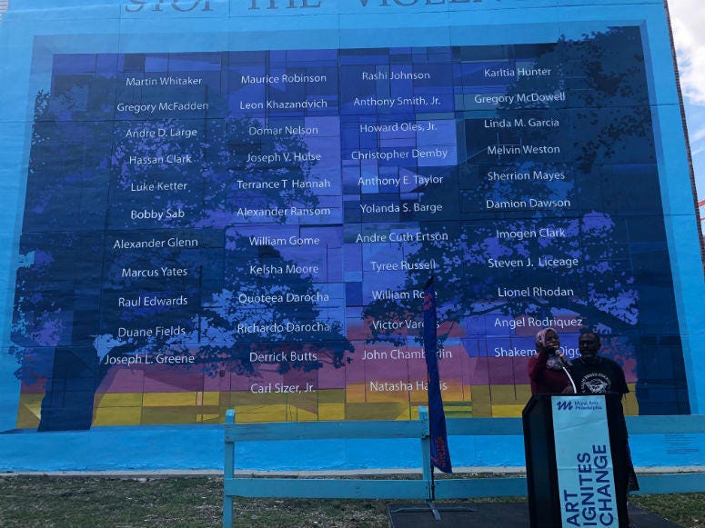 Anti-violence mural.