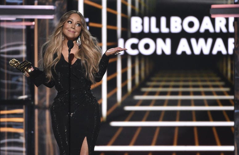Mariah Carey accepts the Icon award at the Billboard Music Awards on Wednesday, May 1, 2019, at the MGM Grand Garden Arena in Las Vegas. Mariah Carey accepts the Icon award at the Billboard Music Awards on Wednesday, May 1, 2019, at the MGM Grand Garden Arena in Las Vegas.