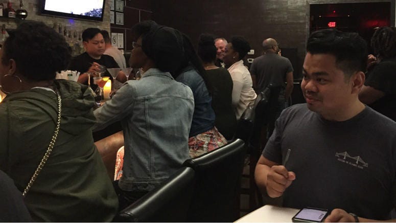 One fan among dozens at a "Game of Thrones" viewing party in South Philadelphia. One fan among dozens at a "Game of Thrones" viewing party in South Philadelphia.