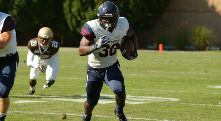Senior running back Karekin Brooks is the fourth all-time leading rusher in Penn football history. Senior running back Karekin Brooks is the fourth all-time leading rusher in Penn football history.