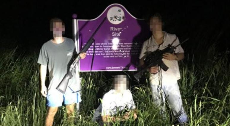 Three University of Mississippi students were suspended from their fraternity after a photo showing them posing with guns in front of a sign memorializing Emmett Till surfaced. Fraternity members suspended over Emmett Till photo