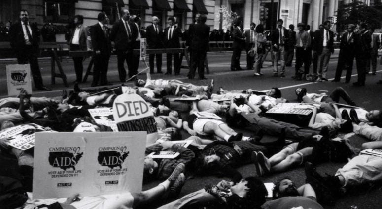 ACT-UP demonstration outside of the Bellevue Hotel in Center City Philadelphia in 1991. ACT-UP demonstration outside of the Bellevue Hotel in Center City Philadelphia in 1991.