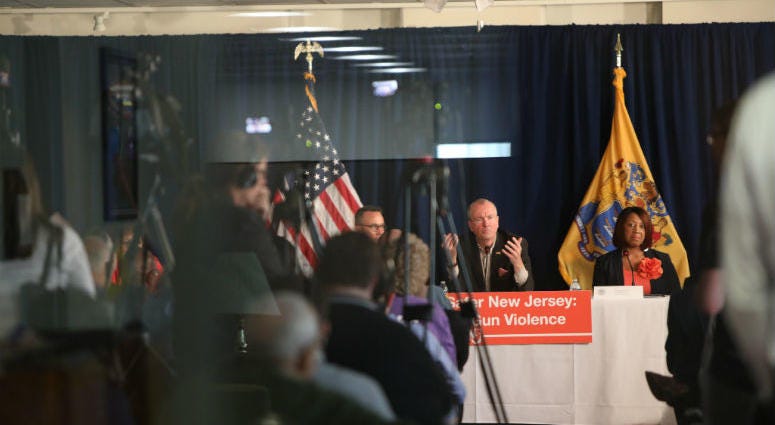Gov. Murphy, Lt Gov Oliver, and urban mayors discuss gun violence prevention on May 28, 2019 in Trenton. Governor Murphy, Lt Gov Oliver, and urban mayors discuss gun violence prevention on May 28, 2019 in Trenton.