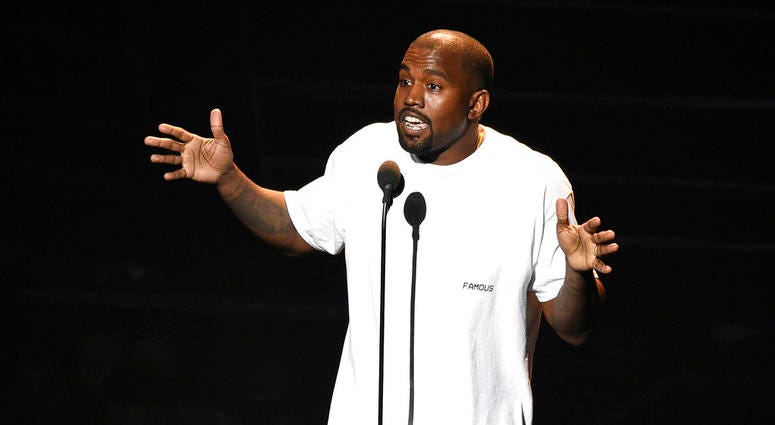 Kanye West appears at the MTV Video Music Awards at Madison Square Garden in New York in 2016. Kanye West appears at the MTV Video Music Awards at Madison Square Garden in New York in 2016.