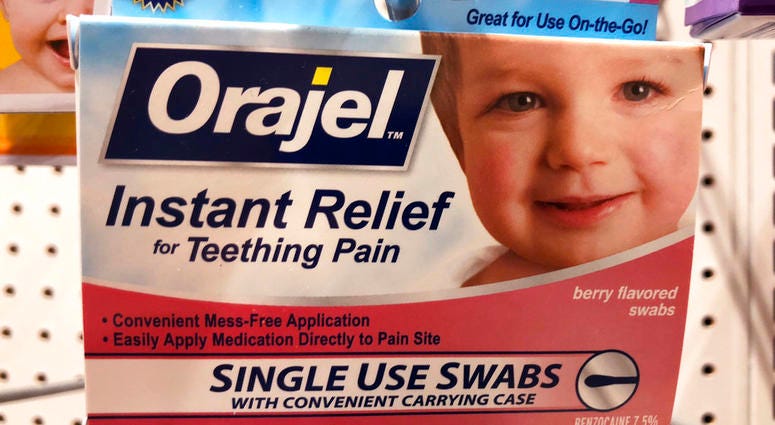 The US Food and Drug Administration is warning parents about potentially deadly risks of teething remedies that contain a numbing ingredient used in popular brands like Orajel. The US Food and Drug Administration is warning parents about potentially deadly risks of teething remedies that contain a numbing ingredient used in popular brands like Orajel.