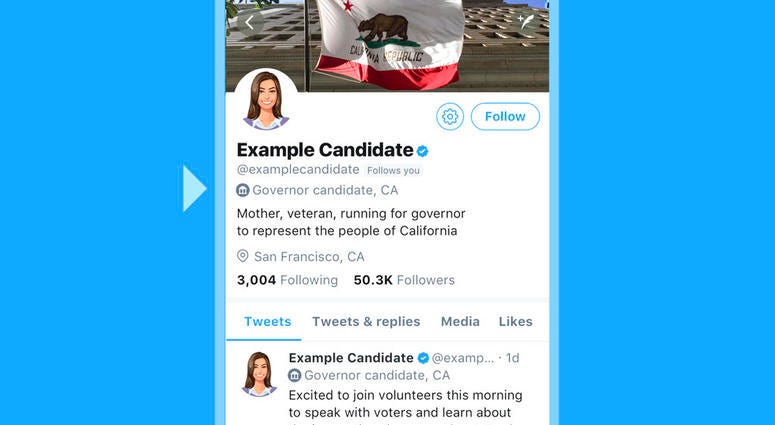 The labels will include what office the person is running for and which state they are located in and other information. The labels will include what office the person is running for and which state they are located in and other information.