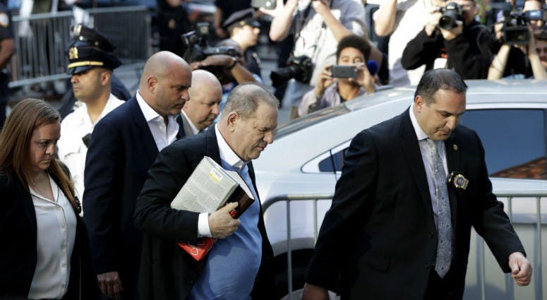 Harvey Weinstein arrives at the first precinct while turning himself to authorities following allegations of sexual misconduct, Friday, May 25, 2018, in New York. Harvey Weinstein arrives at the first precinct while turning himself to authorities following allegations of sexual misconduct, Friday, May 25, 2018, in New York.