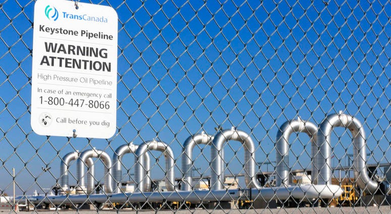 This Nov. 3, 2015, file photo shows the Keystone Steele City pumping station, into which the planned Keystone XL pipeline is to connect to, in Steele City, Neb. This Nov. 3, 2015, file photo shows the Keystone Steele City pumping station, into which the planned Keystone XL pipeline is to connect to, in Steele City, Neb.