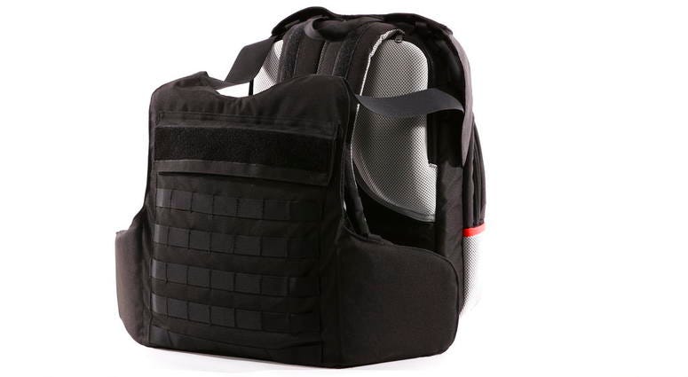 Masada-Armour, an Israeli company, says it has come up with a first-of-its-kind protection gear against the threat of school shootings -- a bulletproof backpack that can transform into a bulletproof vest in less than two seconds. Masada-Armour, an Israeli company, says it has come up with a first-of-its-kind protection gear against the threat of school shootings -- a bulletproof backpack that can transform into a bulletproof vest in less than two seconds.