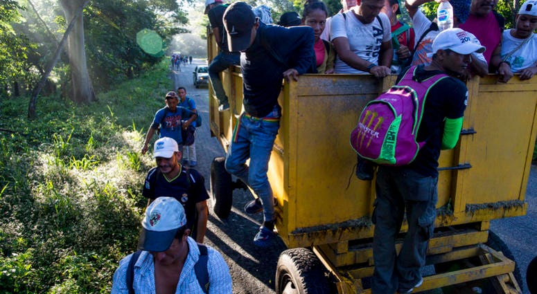 Central American migrants traveling with a caravan to the U.S. make their way to Pijijiapan, Mexico, Thursday, Oct. 25, 2018. Central American migrants traveling with a caravan to the U.S. make their way to Pijijiapan, Mexico, Thursday, Oct. 25, 2018.