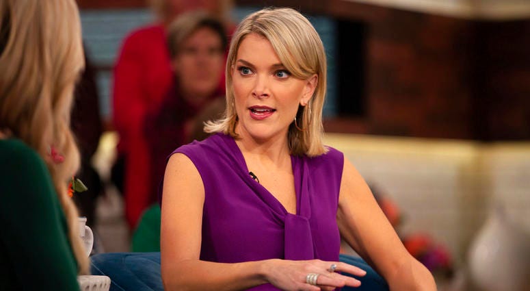 In this Oct. 18, 2018 photo released by NBC, host Megyn Kelly appears on her show "Megyn Kelly Today," in New York. In this Oct. 18, 2018 photo released by NBC, host Megyn Kelly appears on her show "Megyn Kelly Today," in New York.