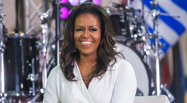 In this Oct. 11, 2018 file photo, Michelle Obama participates in the International Day of the Girl on NBC's "Today" show in New York. Michelle Obama