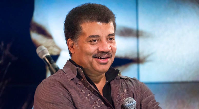 FILE - In this Wednesday, Nov. 1, 2017 file photo, Neil deGrasse Tyson attends a fan event celebrating the release Kelly Clarkson's album "Meaning of Life" at YouTube Space New York in New York. FILE - In this Wednesday, Nov. 1, 2017 file photo, Neil deGrasse Tyson attends a fan event celebrating the release Kelly Clarkson's album "Meaning of Life" at YouTube Space New York in New York.