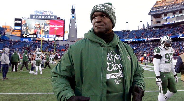 New York Jets head coach Todd Bowles leaves the field after an NFL football game against the New England Patriots, Sunday, Dec. 30, 2018, in Foxborough, Mass. New York Jets head coach Todd Bowles