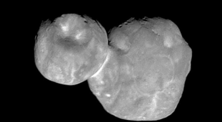This Tuesday, Jan. 1, 2019 image made available by NASA on Thursday, Jan. 24 shows the Kuiper belt object Ultima Thule, about 1 billion miles beyond Pluto, encountered by the New Horizons spacecraft. This Tuesday, Jan. 1, 2019 image made available by NASA on Thursday, Jan. 24 shows the Kuiper belt object Ultima Thule, about 1 billion miles beyond Pluto, encountered by the New Horizons spacecraft.