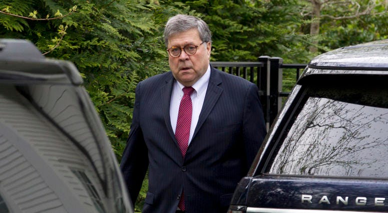 ttorney General William Barr leaves his home in McLean, Va., on Monday, April 15, 2019. Barr told Congress last week he expects to release his redacted version of special counsel Robert Mueller's Trump-Russia investigation report "within a week." ttorney General William Barr leaves his home in McLean, Va., on Monday, April 15, 2019. Barr told Congress last week he expects to release his redacted version of special counsel Robert Mueller's Trump-Russia investigation report "within a week."