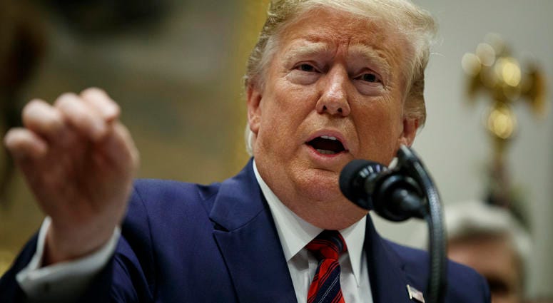 President Donald Trump speaks during a event on medical billing, in the Roosevelt Room of the White House, Thursday, May 9, 2019, in Washington. President Donald Trump speaks during a event on medical billing, in the Roosevelt Room of the White House, Thursday, May 9, 2019, in Washington.