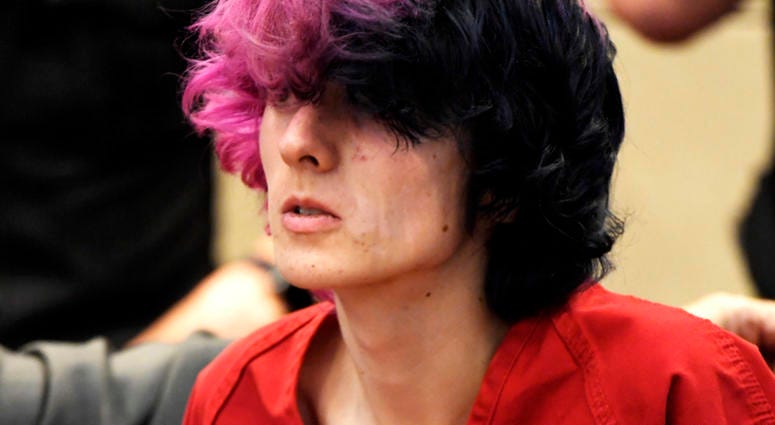 In this Wednesday, May 8, 2019 file photo, Devon Erickson, an accused STEM School shooter, appears at the Douglas County Courthouse in Castle Rock, Colo. Devon Erickson