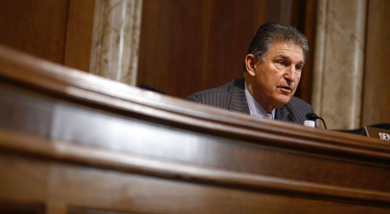 FILE - In this April 2, 2019, file photo, Sen. Joe Manchin, D-W.Va., ranking member of the Senate Energy and Natural Resources Committee, speaks during a hearing with Energy Secretary Rick Perry on the President's budget request for Fiscal Year 2020. The Federal Communications Commission's broadband report is being hammered by critics who say it paints too rosy a picture of high-speed internet availability in the U.S.