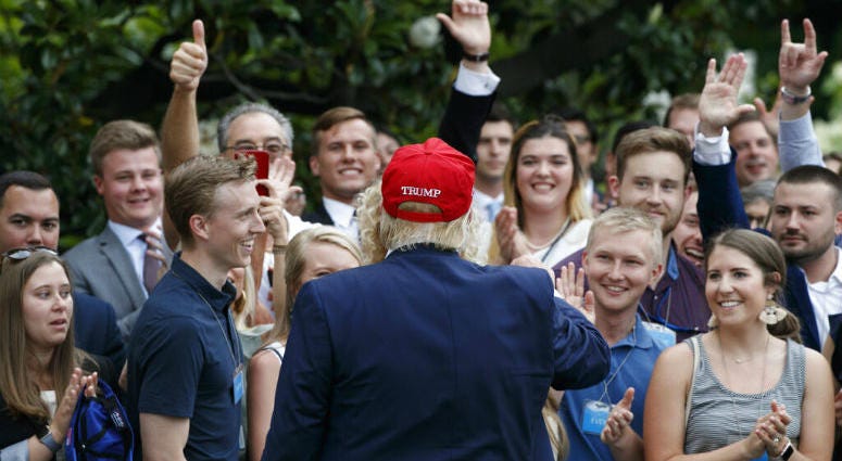 President Donald Trump greets supporters on his return to the White House, Friday June 7, 2019, in Washington. President Donald Trump greets supporters on his return to the White House, Friday June 7, 2019, in Washington.