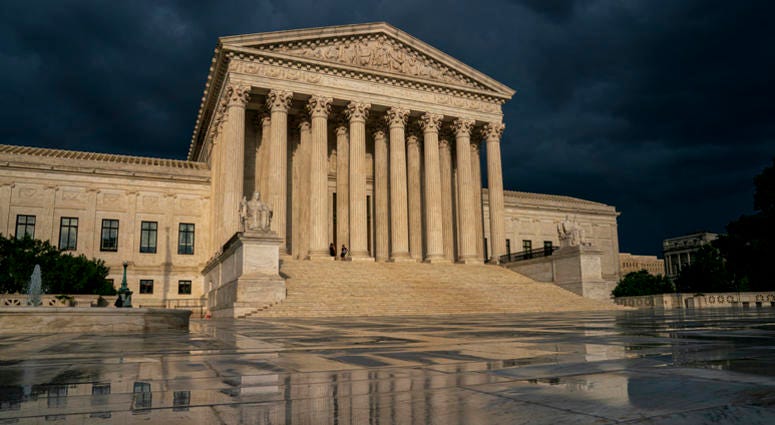 The Supreme Court is seen under stormy skies in Washington, Thursday, June 20, 2019. The Supreme Court is seen under stormy skies in Washington, Thursday, June 20, 2019.