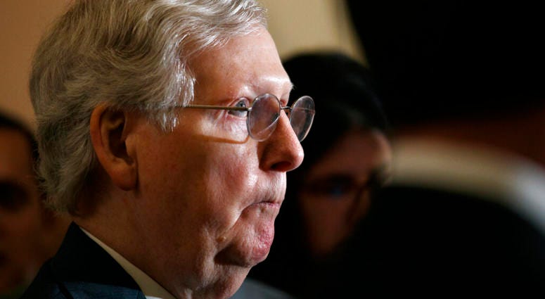 Senate Majority Leader Republican Mitch McConnell attends a press conference with members of the Senate Republican leadership on Tuesday, September 24, 2019. Senate Majority Leader Republican Mitch McConnell attends a press conference with members of the Senate Republican leadership on Tuesday, September 24, 2019.
