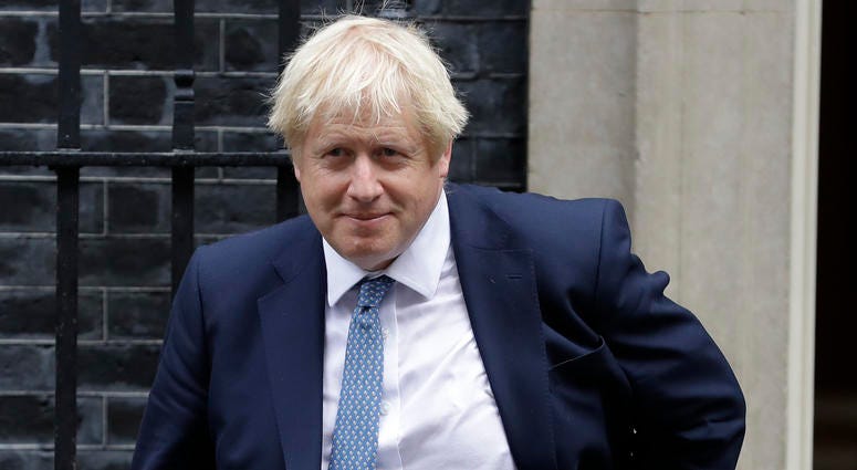 Prime Minister Boris Johnson brushed off cries of "Resign!" and dared his foes to try to topple him Wednesday, a day after Britain's highest court ruled he acted illegally in suspending Parliament ahead of the Brexit deadline. Britain's Prime Minister Boris Johnson leaves 10 Downing Street in London, Thursday, Sept. 26, 2019.