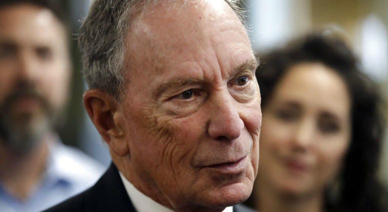 FILE - In this Jan. 29, 2019 file photo, potential Democratic presidential candidate Michael Bloomberg speaks to workers during a tour of the WH Bagshaw Company. Potential Democratic presidential candidate Michael Bloomberg speaks to workers during a tour of the WH Bagshaw Company.