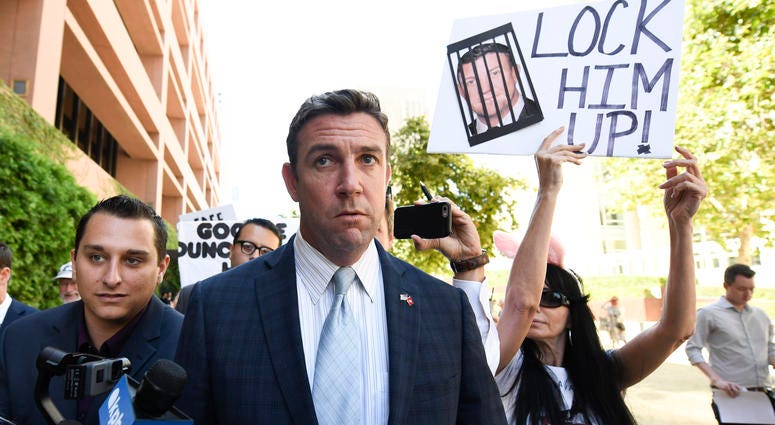 U.S. Rep. Duncan Hunter leaves federal court after a motions hearing in San Diego on July 1, 2019. U.S. Rep. Duncan Hunter leaves federal court after a motions hearing in San Diego on July 1, 2019.