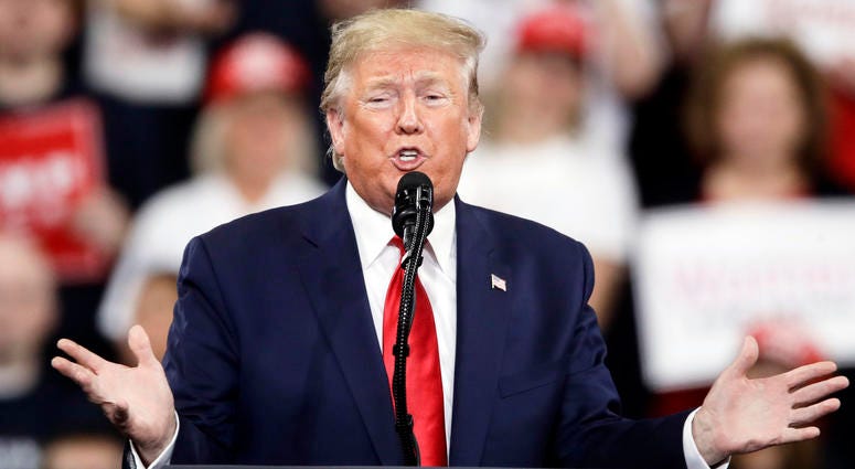 President Donald Trump speaks during a campaign rally in Hershey, Pa., Tuesday, Dec. 10, 2019. President Donald Trump speaks during a campaign rally in Hershey, Pa., Tuesday, Dec. 10, 2019.
