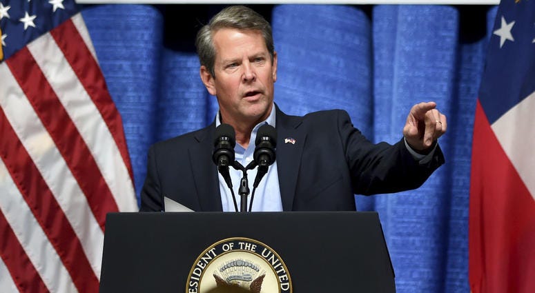 Georgia Republican gubernatorial candidate Brian Kemp speaks during a rally at the Columbia County Exhibition Center in Grovetown, Ga., on Nov. 1. Georgia Republican gubernatorial candidate Brian Kemp speaks during a rally at the Columbia County Exhibition Center in Grovetown, Ga., on Nov. 1.