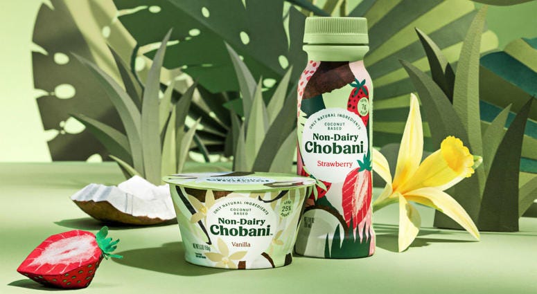 Chobani's non-dairy line is coconut based Chobani's non-dairy line is coconut based