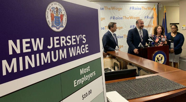 New Jersey and Camden County leaders tout the benefits of NJ’s minimum wage increase today from $8.85 to $10 an hour. Thousands of New Jersey workers are getting a raise Monday as a hike in the minimum wage takes effect.