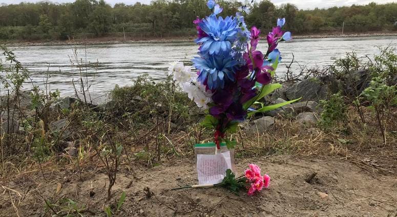 Flowers and a note left behind for the victims of the crash into the Chesapeake and Delaware Canal. Flowers and a note left behind for the victims of the crash into the Chesapeake and Delaware Canal.