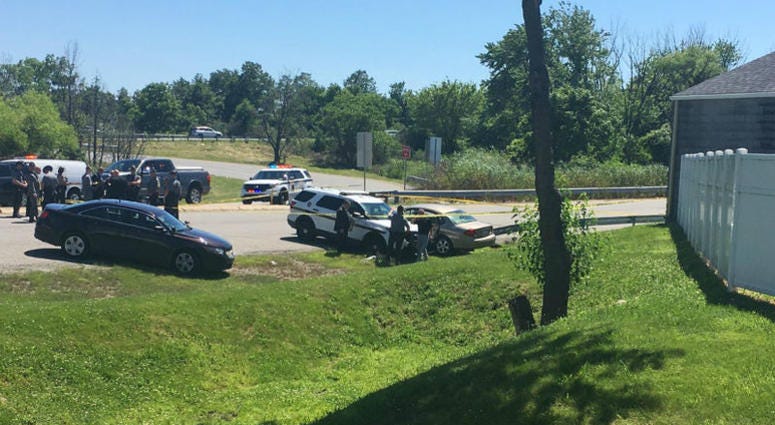 Scene of a Pennsylvania State Police incident at Highland Avenue ramp at southbound I-95. A Pennsylvania State Police was involved in an apparent high-speed chase and shooting on I-95 that ended at the Highland Avenue ramp in Chester on Tuesday afternoon with an arrest.