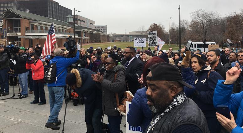 Hundreds of furloughed federal workers protested the partial government shutdown at a rally in Philadelphia, Jan. 8, 2019. Hundreds of furloughed federal workers protested the partial government shutdown at a rally in Philadelphia.
