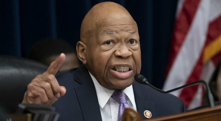 In this April 2, 2019, file photo, House Oversight and Reform Committee Chair Elijah Cummings, D-Md., speaks on Capitol Hill in Washington. In this April 2, 2019, file photo, House Oversight and Reform Committee Chair Elijah Cummings, D-Md., speaks on Capitol Hill in Washington.