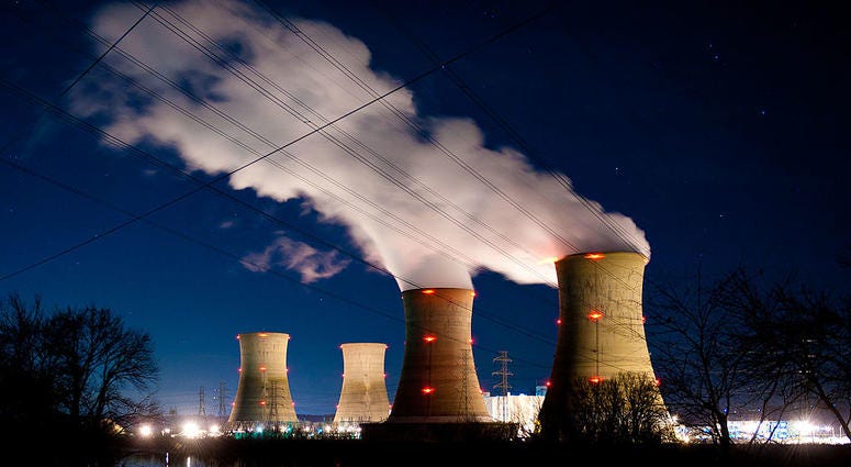 MIDDLETOWN, PA - MARCH 28: The Three Mile Island Nuclear Plant is seen in the early morning hours March 28, 2011 in Middletown, Pennsylvania. What will it take to shut down Three Mile Island Unit 1? Feds say 60 years, more than $1B