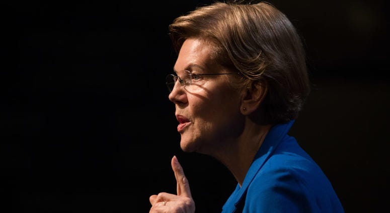 Democratic presidential candidate Sen. Elizabeth Warren (D-MA) delivers an economic policy speech on December 12, 2019 in Manchester, New Hampshire. Democratic presidential candidate Sen. Elizabeth Warren (D-MA) delivers an economic policy speech.