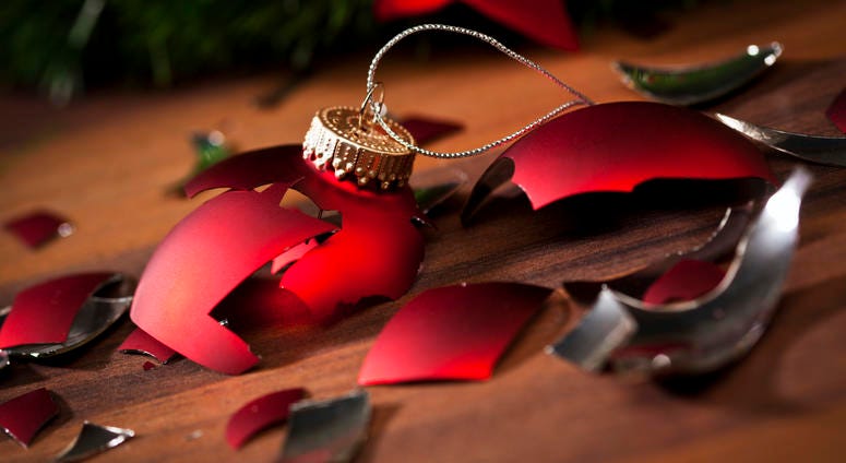 Broken Christmas tree ornament. Broken Christmas tree ornament.