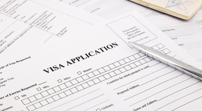 Visa application form and passport, apply and permission for foreigner country. Visa Application