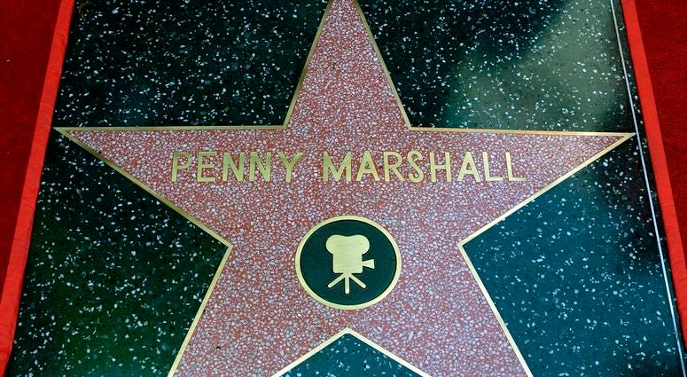 Actress Penny Marshall received a star at ceremony honoring her and actress Cindy Williams on the Hollywood Walk of Fame on Aug. 12, 2004 in Hollywood, California. Penny Marshall's star