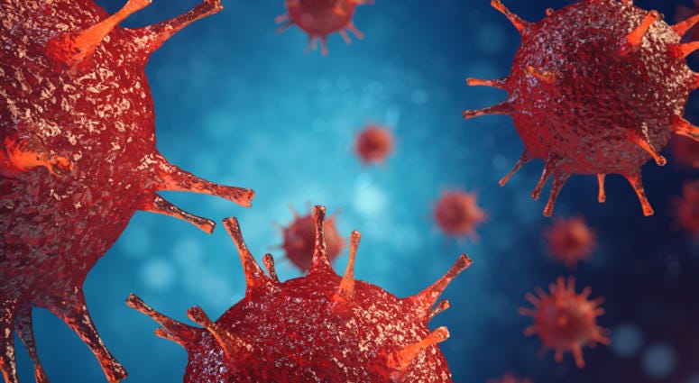 A 3D image of a virus. A 3D image of a virus.