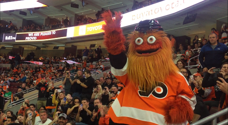 Gritty makes his debut at the Flyer's home opener